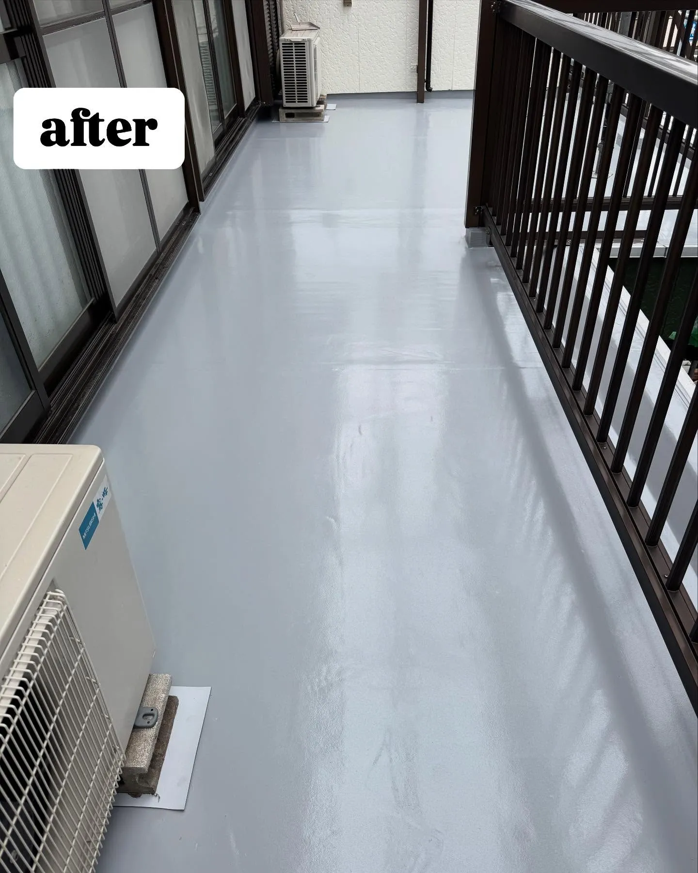 埼玉県鴻巣市のＫ様邸にて、ベランダウレタン防水工事が無事完了...